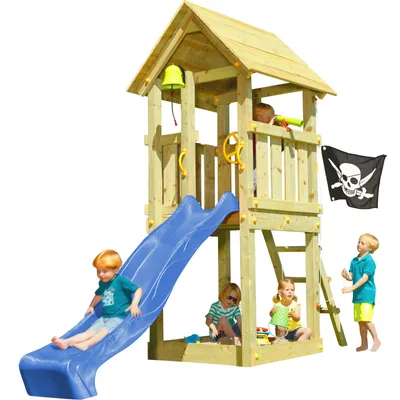 Produktbild von Spielturmking Spielturm KIOSK mit Rutsche - Blau 1,50 m DH252