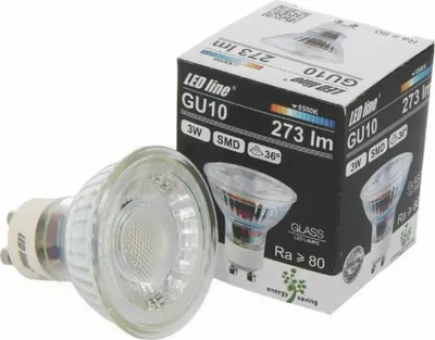 Immagine prodotto di LED-line LED GU10 3W = 30W Riflettore 273lm 36° Vetro 220-260V Bianco freddo 6500K