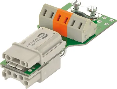 Produktbild von HARTING Han Brid-Wandd.+ Cu-B. Bu-c WagoKlemm Stifteinsatz (M) Crimp- / Käfigzugfederanschluss, 6-polig 4/2 50V, 10A -