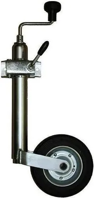 Image de Roue jockey de remorque 48mm avec pince 150kg roue 200x46 caoutchouc plein jante métal