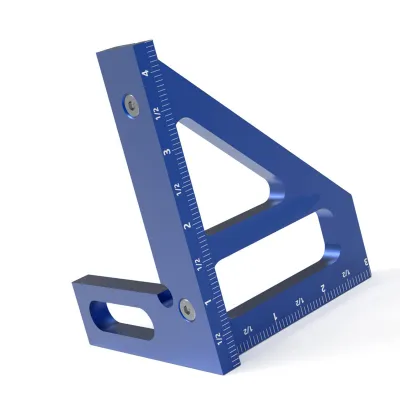 Image de Règle d'onglet triangulaire,Règle de mesure d'angle multiple,Rapporteur d'angle,Règle de ligne de dessin,Scalpel d'onglet pour le travail du bois,Jauge d'angle 45 90 degrés