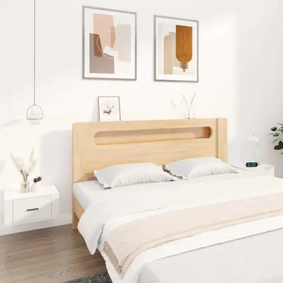 Produktbild von The Living Store Wand-Nachttische 2 Stk. Hochglanz-Weiß 50x36x25 cm