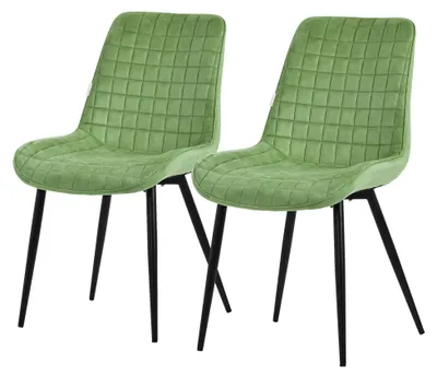 Image de Ensemble de 2 chaises de salle à manger en velours avec pieds en métal