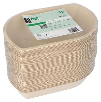 Produktbild von 300 Snacktrays Zuckerrohr 3,6 cm x 14,4 cm x 21 cm natur