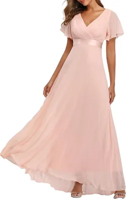 Produktbild von Damen-Abendkleid ECDAHICC chiffons, A-Linie, V-Ausschnitt, Größe L