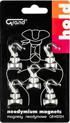 Obrázok produktu pre Neodymové magnety s háčikom 12 mm, 5 ks