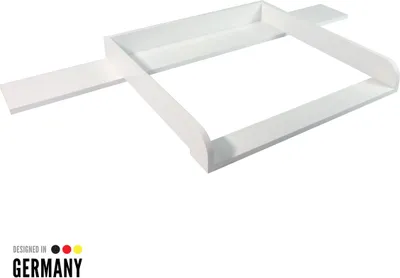 Produktbild von Puckdaddy Wickelaufsatz Levi 160x11x80 cm aus Holz in Weiß für IKEA Hemnes Kommoden
