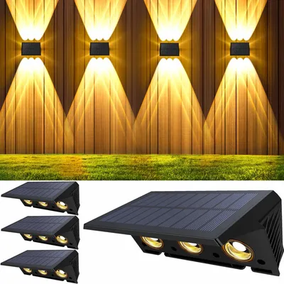 Immagine prodotto di Lampade solari per esterni, 6 luci a LED, applique solare per esterni, grado di impermeabilità IP67