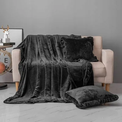 Produktbild von schwarze Schabrackendecke 200x220 RUFFLY