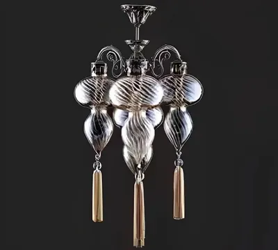Image de Lampes Lustre Lustre Plafonnier Verre Argenté Nouveau
