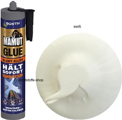 Produktbild von Bostik Mamut Glue 1K Hybrid Sofort Kleber Klebstoff 450g Kartusche weiss