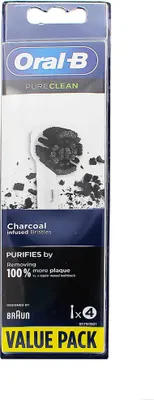 Zdjęcie produktu dla Oral-B PureClean Charcoal wymienne główki szczoteczki do zębów 4 szt
