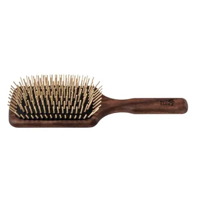 Immagine prodotto di Spazzola di legno - Spazzola a pale diritta con pomelli in legno di noce 25,5 cm