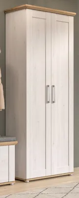 Produktbild von Garderobenschrank "Mirano" weiß Lärche und Eiche Artisan Garderobe Landhaus