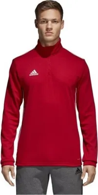 Image de Adidas CORE 18 débardeur d'entraînement rouge et blanc