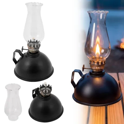 Produktbild von Petroleumlampe 20 cm Laterne für Haus und Garten, Metallsockel