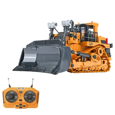 Obrázok produktu pre RC buldozér 1/24 2,4 GHz 9-kanálové RC stavebné vozidlo, stavebné stroje, vzdelávacia hračka pre deti so svetlom a hudbou