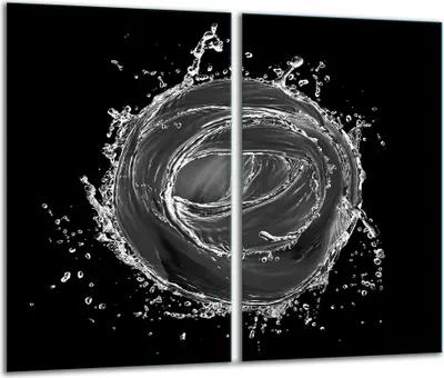 Produktbild von Herdabdeckplatten 2 teilig 30x52 Glaskeramikfeld Abdeckung Glas Rose