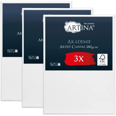 Image de Artina Toile sur châssis Académie, 50 x 70 cm, lot de 3