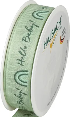Productafbeelding van Seidenbänder geschenklint baby - 25 mm x 16 m - Lint als decoratie voor babyshower - Kleur - Mint/groen