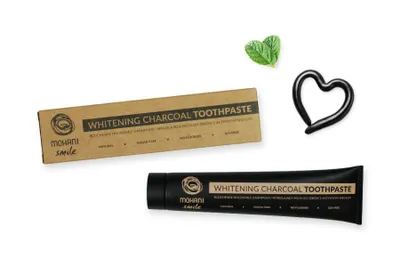 Produktbild von Mohani, Wybielająca pasta do zębów z aktywnym węglem, 75 ml