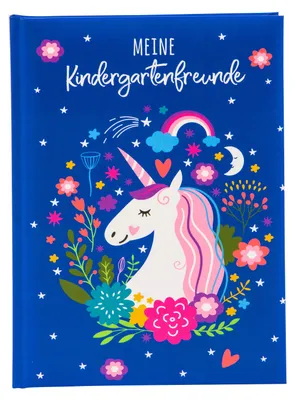 Produktbild von Goldbuch Freundebuch Einhornglück, Muster, Blau, A5, 88 Blätter, Hardcover, Mädchen