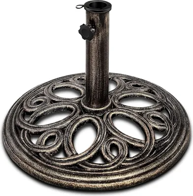 Produktbild von KOMFOTTEU Sonnenschirmständer Metall, Schirmständer für Schirmstock 38/48mm, Schirmhalter rostfrei & robust, Balkonschirmständer & Sonnenschirmfuß für Markt, Terrasse, Outdoor, Bronze