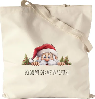 Produktbild von Schon wieder Weihnachten? Süßer Weihnachtsmann Jutebeutel Weihnachten Christmas Nikolaus Advent