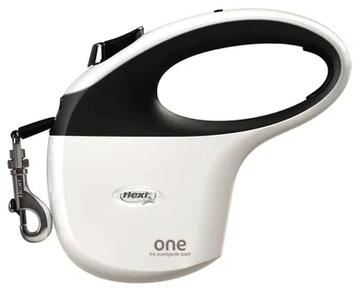 Productafbeelding van FLEXI One for All S, wit - zwart - automatische hondenriem voor honden tot 30 kg - 5 meter