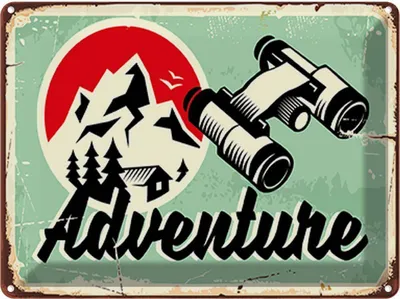 Produktbild von vianmo Blechschild 30x40 cm Adventure Abenteuer Outdoor Reisen