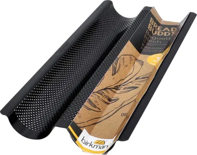 Immagine prodotto di Birkmann Bread Buddies Baguetteblech, Baguette Backblech, Brotbackform, Karbonstahl, 37 x 16 cm, 331013