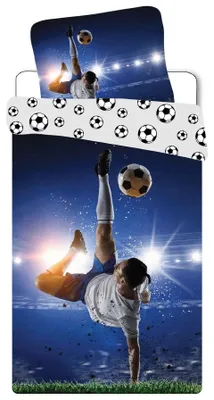 Produktbild von Bettwäsche Set Fußball Spieler 135x200 cm + 80x80 cm 100 % Baumwolle, KI-generiertes Bild
