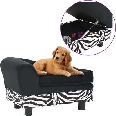 Produktbild von The Living Store Hundesofa Schwarz 57x34x36 cm Plüsch
