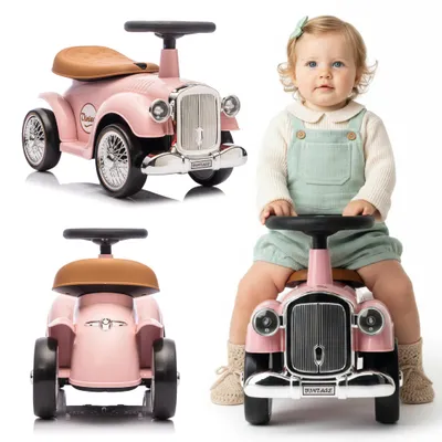 Produktbild von Baby-Lauflernhilfe im Retro-Stil, puderrosa