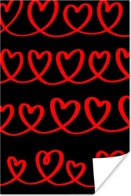 Produktbild von MuchoWow® Poster Herz - Muster - Rot 80x120 cm - Papierdruck