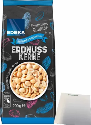 Produktbild von Edeka Erdnusskerne geröstet & ungesalzen (200g Packung) + usy Block