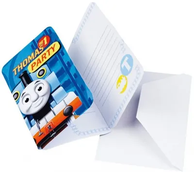 Image de Invitations avec enveloppe 15cm bleu 6 pièces