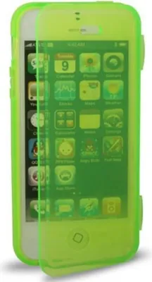Productafbeelding van Horizontale fliphoes van TPU voor iPhone 5 / 5s, kleur: groen