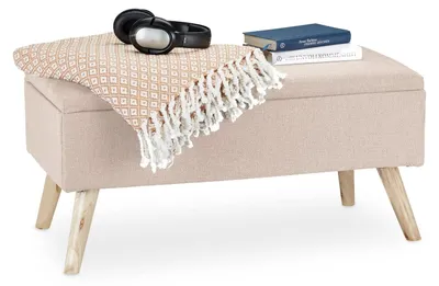 Obrázek produktu pro Lavice s úložným prostorem Sedací lavice - S polštářem - Béžová - 79,5 x 39,5 cm