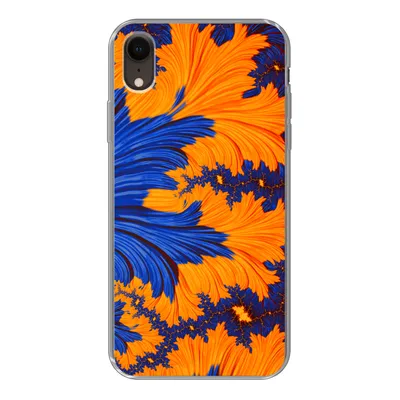 Produktbild von MuchoWow® Handyhülle Schutzhülle Hülle für iPhone XR Blätter - Kunst - Psychedelisch Silikon Softcase Handy Hülle - Schutzdeckel