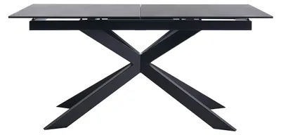 Produktbild von Miliboo - Tisch zum Ausziehen aus schwarzer Keramik und Metall L168-210 cm MELZA
