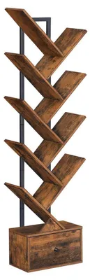 Produktbild von Bücherregal Standregal 9 Ebenen Baumform Vintagebraun
