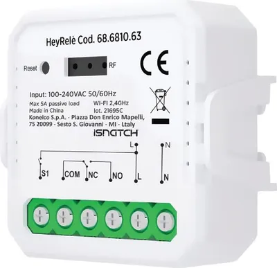 Obrázok produktu pre HeySmart Smart WiFi reléový modul s bezpotenciálovým NO/NC kontaktom, časovými plánmi a nastaviteľným