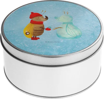 Produktbild von Mr. & Mrs. Panda Dose Nachtfalter Schneemann - Eisblau - Geschenk, Vorratsbehälter, keksdosen, Weihnachten, Vorratsdose, Weihnachtsgruß, Heiligabend, Winter, Schnee