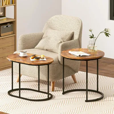Immagine prodotto di Set di 2 tavolini da salotto: Tavolino Tavolino da caffè Design salvaspazio