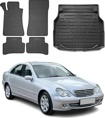 Immagine prodotto di Set di tappetini e fodere per il bagagliaio per Mercedes Classe C S203 2001-2007 in gomma 5x