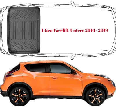 Produktbild von Trimak Kofferraumwanne kompatibel mit Nissan Juke 1.Gen (2016-2019) untere Kofferraummatte