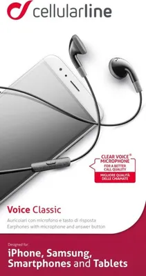 Zdjęcie produktu dla Cellularline 8018080275593, Przewodowa, Połączenia/muzyka, 34 g, Zestaw słuchawkowy, Czarny