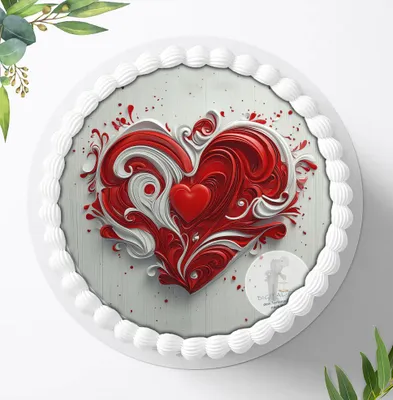 Produktbild von Für die Geburtstags Torte ein Tortenaufleger, Zuckerbild mit dem Motiv: Valentinstag, Essbares Foto für Torten, Fondant, Ø 20cm, 2003z