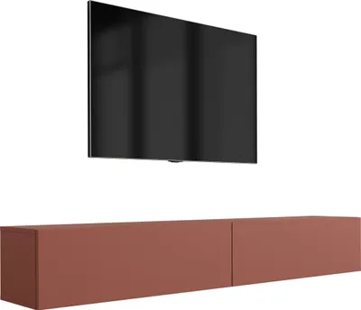 Image de TV-Schrank : Ziegelrot, 200 (2 x 100) x 34 x 32 cm
